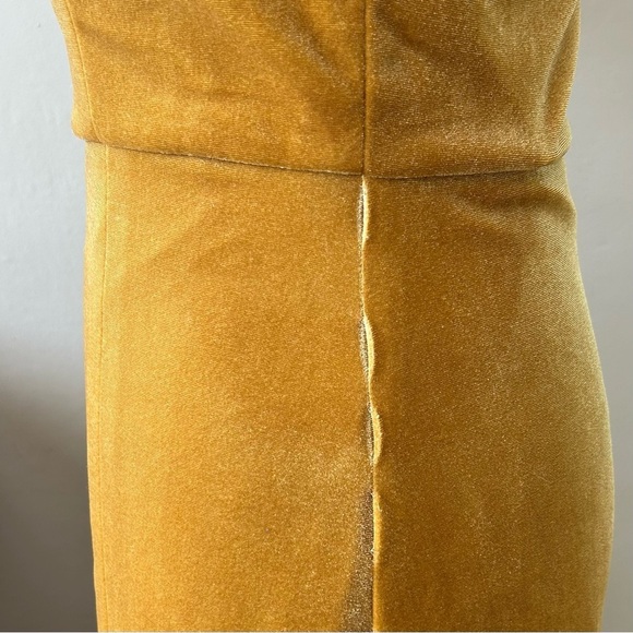 Jenny Yoo Gold Velvet Maxi Dress - Picture 10 of 12